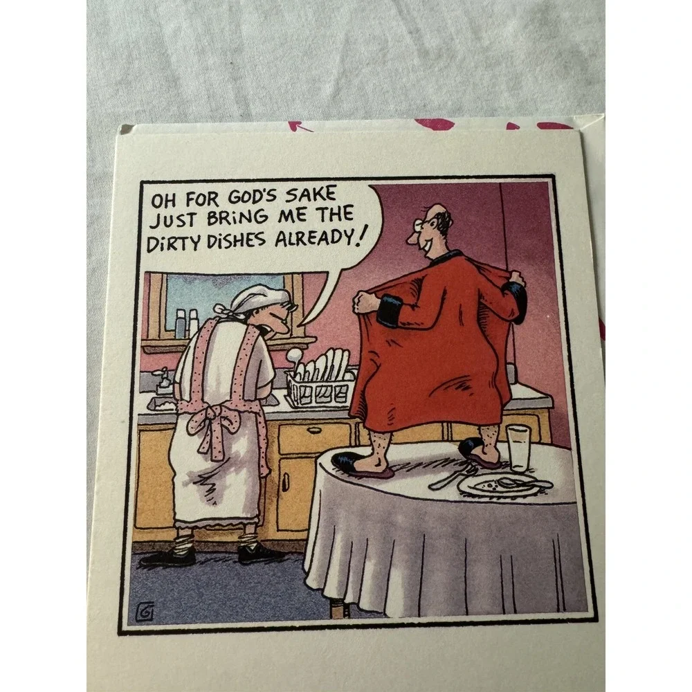 American Greeting Valentine Day Card Naughty Comic Strip Dirty Dishes Vtg Funny